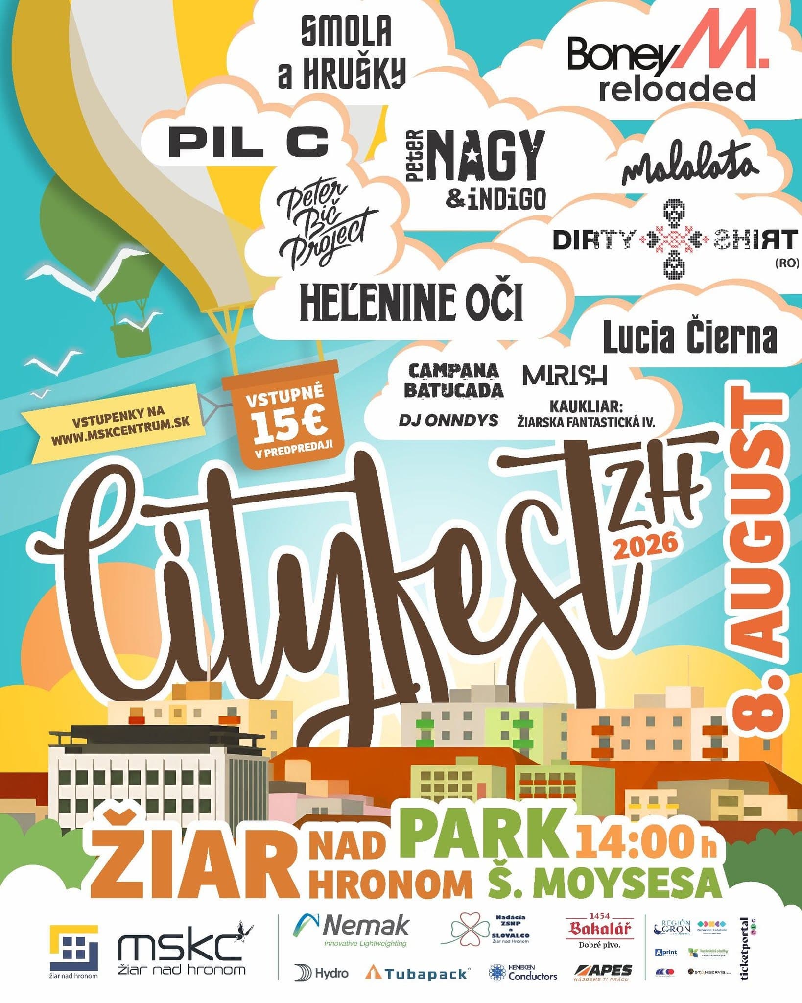 CITYFEST 2026: летний музыкальный фестиваль в Жьяре-над-Гроном